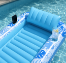 Opblaasbaar Tanning Bed – Opblaasbaar Ligbad voor Zonnen & Relaxen – Waterhangmat met Hoofdkussen en Bekerhouders – Drijvend Luchtbed Zwembad – 177,8 x 116,8 cm