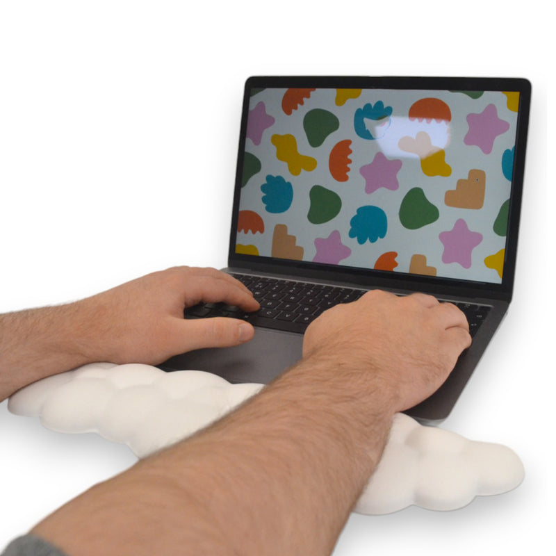 Handgelenkauflage für Tastatur – Weiß – Gel-Unterstützung – Handgelenkschutz – rutschfest – ergonomisch – Handgelenkstütze