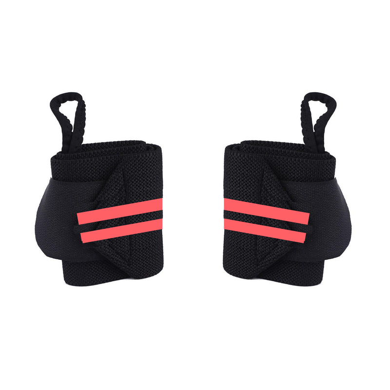 Fitness / Crossfit Polsband - 2 stuks - Rood / Zwart - Polsbandage Wrist Support Wraps - Pols Bandage Band - Bodybuilding Support - Gewichthef Straps - Krachttraining Lifting Workout Straps