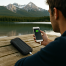 Powerbank 20000 mAh – Zwart - Draadloze Zonne-energie Powerbank met LED-indicator – Outdoor Waterdicht – Zwart - USB Snellader – Powerbank voor Smartphone & Tablet - powerbank 20000 mah draadloos (kopie)