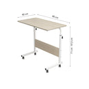 Laptoptisch auf Rollen – Weiß – 80 cm x 40 cm – Höhenverstellbar – Nachttisch mit Rollen – Frühstückstisch