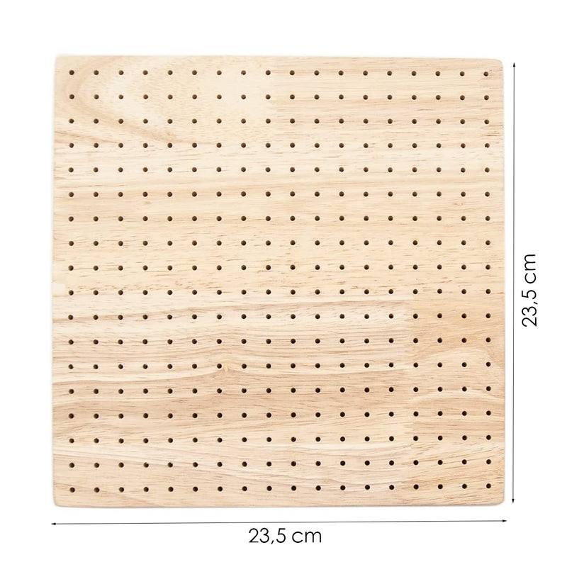 Haakbord - Hout - Complete set met 5 Naalden en 20 Pinnen - Blokkeerbord