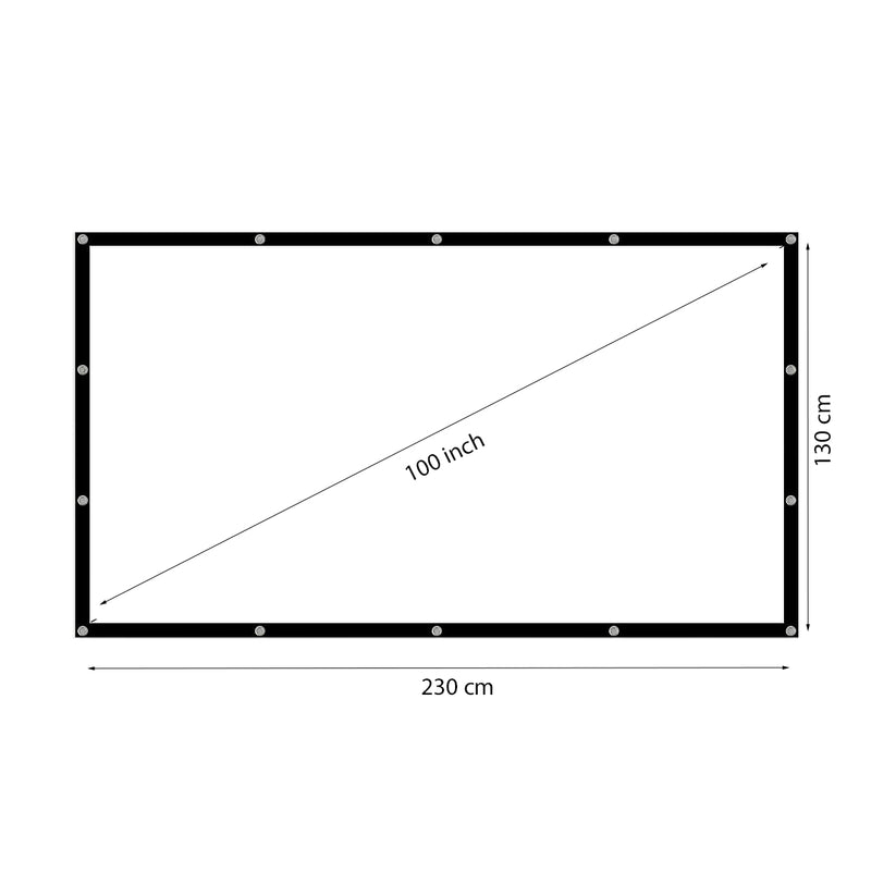 Beamerscherm Opvouwbaar- 120 inch (266 cm) - 16:9 - Projectiedoek - Projectiescherm voor beamer - Mobiel Projectiescherm - Projectieschermen