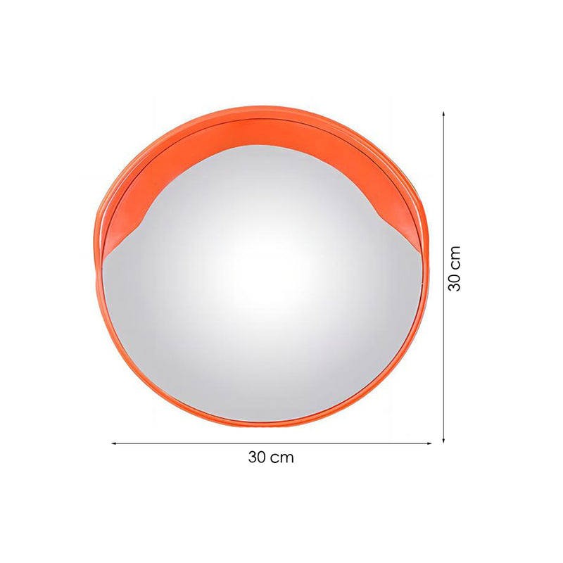 Veiligheidsspiegel voor Buiten - Oranje - 30 x 30 cm - Ronde Spiegel voor Buiten - Hoekspiegel voor aan de Gevel