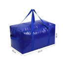 Opbergtassen XL - Blauw - 4 Stuks - 92 Liter - Verhuistassen - Big Shopper - Waterdicht - Opbergzak met Handvat