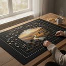 Puzzelmat - 150 cm x 100 cm - Zwart - Oprolbaar - Opvouwbare Puzzel mat - Puzzlemat