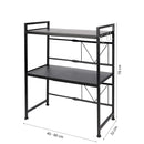 Mikrowellenregal verstellbar – Schwarz – verstellbar von 40 bis 60 cm Breite – Mikrowellenschrank – Mikrowellenhalter – Mikrowellenständer – Regal für Mikrowellen