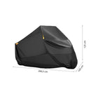 Motorradabdeckung - Wasserabweisend - 266,5x125x105 cm - Schwarz mit Reflexion - Motorradabdeckung wasserdicht außen - Motorradabdeckung wasserdicht