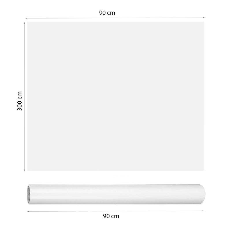 Whiteboard Folie XL Elektrostatisch - 300 x 90 cm  - Whiteboard  - Beschrijfbare Muurfolie - Elektrostatische Whiteboardfolie - Schoolbord Folie - Memobord Folie - Elektrostatische Folie