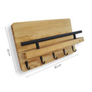 Schlüsselleiste - Schlüsselschränke - Fünf Schlüsselhaken 30 x 18 cm - Buchenholz - Hellbraun