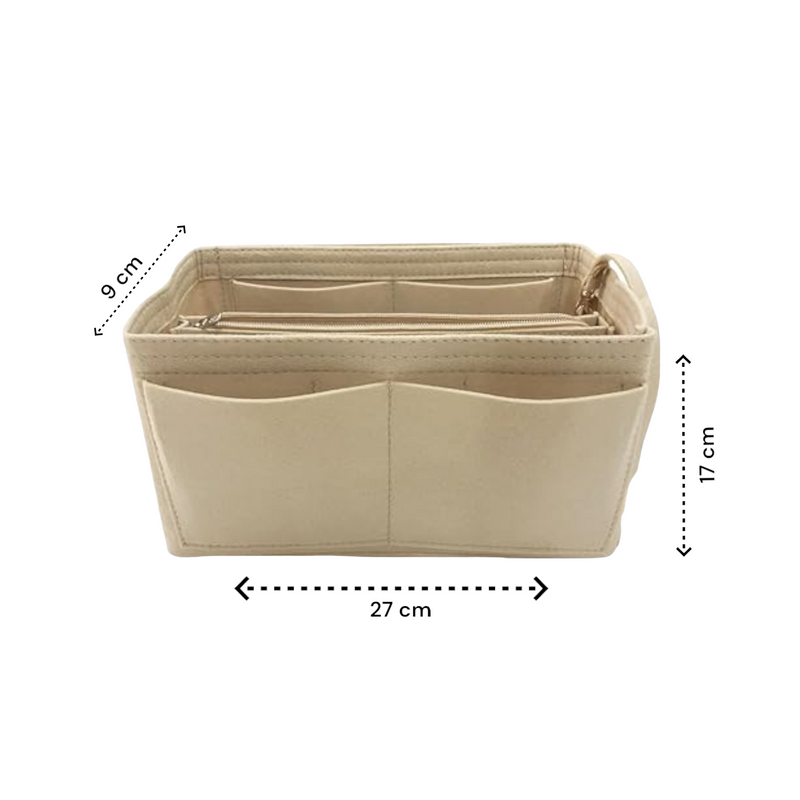 Handtas organizer - Bag in Bag - 11 ruime vakken - Beige - 27 x 17 x 9 cm (LxBxH)- Tasorganizer