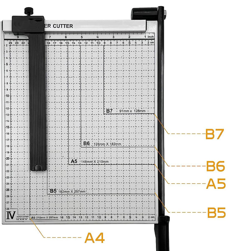 Hebelschneidemaschine - Papierschneider - Geeignet für A4, A5, B5, B6 oder B7 - Schneidetisch - Guillotine für Papier
