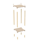 FixWood 2-Tier Plantenstandaard – Set van 2 Bloemenrekken – Houten Bloemenstandaard voor Binnen & Buiten – Decoratieve Plantentafel – 50 & 60 cm Hoog – Beige/Natuur