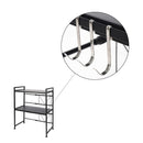 Mikrowellenregal verstellbar – Schwarz – verstellbar von 40 bis 60 cm Breite – Mikrowellenschrank – Mikrowellenhalter – Mikrowellenständer – Regal für Mikrowellen