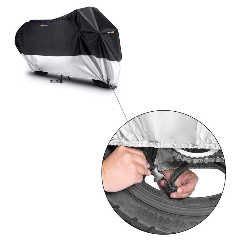 Motorhoes - Waterafstotend - 244x125x95 cm - Zwart met Reflectie - Motorhoes Waterdicht Buiten - Motorhoes Waterdicht