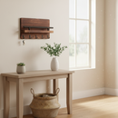 Sleutelrekje - Sleutelkastjes - Vijf sleutelhaken 30 x 18 cm - Beukenhout - Donker Bruin