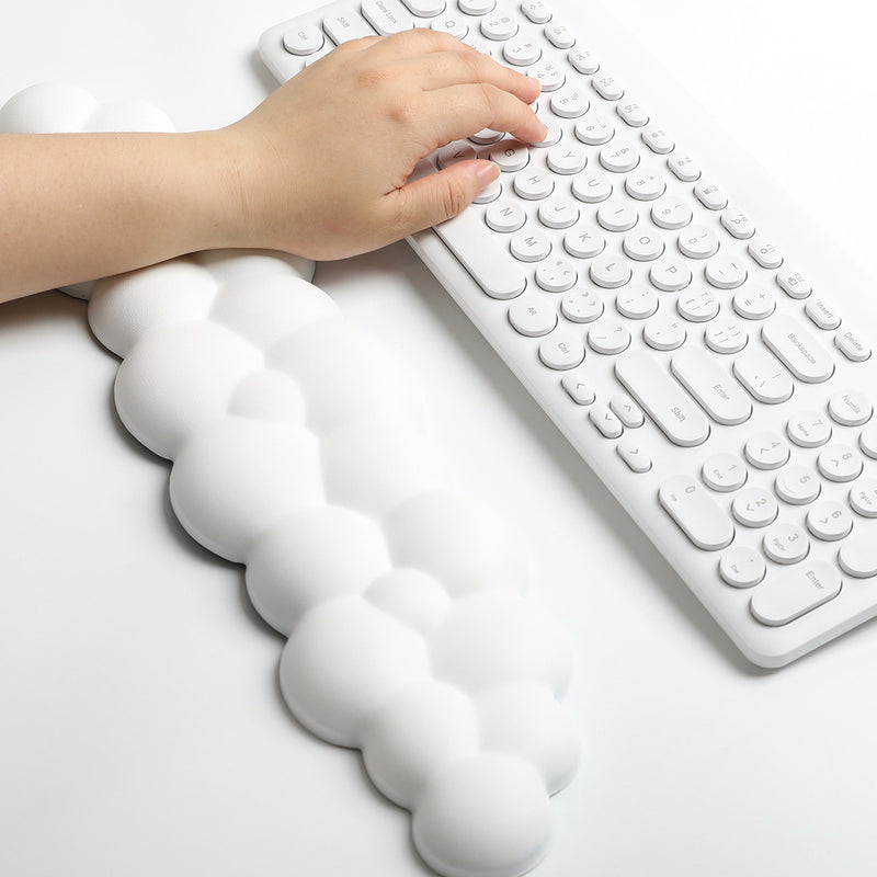 Handgelenkauflage für Tastatur – Weiß – Gel-Unterstützung – Handgelenkschutz – rutschfest – ergonomisch – Handgelenkstütze