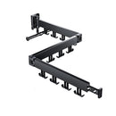 Wandmontierter Kleiderständer – Schwarz – Zusammenklappbar und ausziehbar – Kleiderständer – 180 Grad drehbar