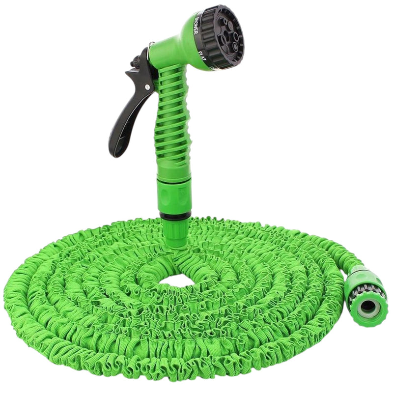 Tuinslang - 30 Meter Uitrekbare Tuinslang met Multisproeikop – Lichtgewicht, Compact & Duurzaam
