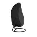 Schutzhülle für Hängesessel Egg – Schwarz – 190 x 115 cm – Wasserdicht – Universalmodell – Abdeckung für Egg Chair – Wasserdichter Schutz für Egg Chair mit Ständer