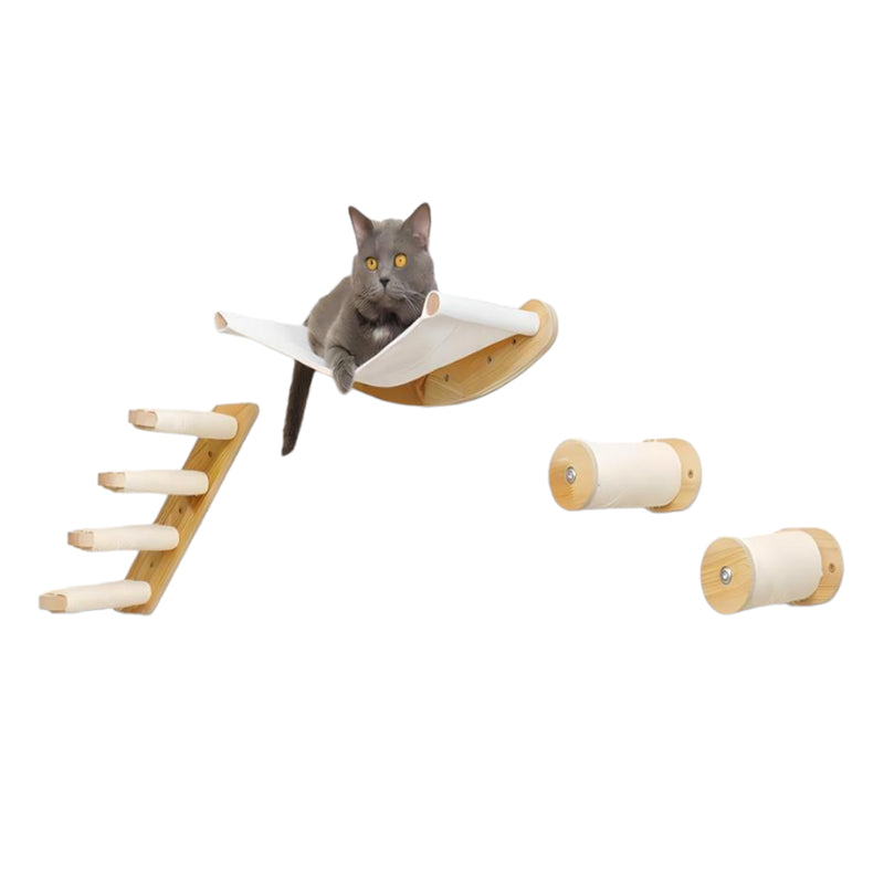 Kattenklimwand - 5-delig - Hangmat voor Katten aan de Muur - Anti Krab Muur