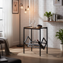 LP Opbergsysteem - Zwart met Hout - LP Kast - LP Houder - Nachtkastje - Bijzettafeltje op wielen - Lp Opbergrek