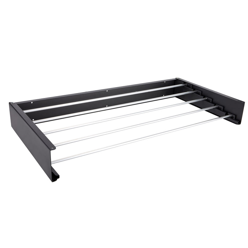 Droogrek Inklapbaar - Zwart - 80 cm - 4 meter Drooglengte - Uitklapbaar Wanddroogrek - Wasrek Hangend - Ophangbaar