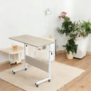 Laptoptisch auf Rollen – Weiß – 80 cm x 40 cm – Höhenverstellbar – Nachttisch mit Rollen – Frühstückstisch