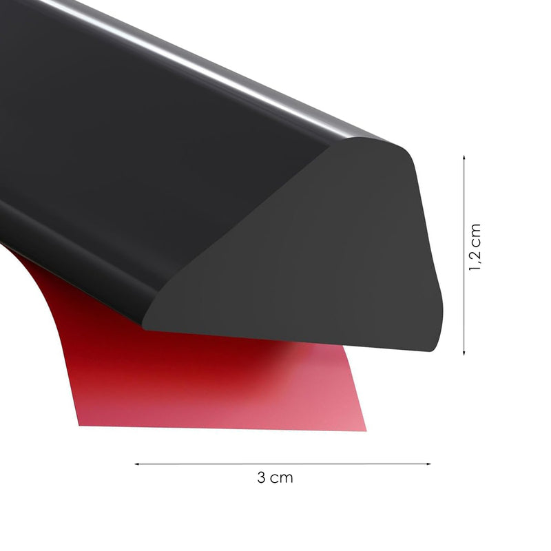Wassersperre - Silikon - Schwarz - 1 Meter - Selbstklebende Dichtkante - Wasserschwelle - Duschschwelle