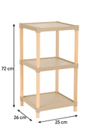 FixWood Houten Modulaire Opbergrek – Massief Hout & Kunststof – Badkamerrek, Keukenrek of Plantenrek – 72 cm Hoog – Beige/Naturel