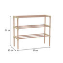 Schoenenrek 3 Lagen – Beige - Houten Schoenenkast – Compact & Ruimtebesparend Schoenenrek voor 9+ Paar – Modern Design – 51 x 23 x 57 cm