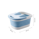 Fußbad zusammenklappbar – Weiß/Blau – 44 x 33 x 21,5 cm – faltbare Fußbadewanne – Massagebad – Entspannung