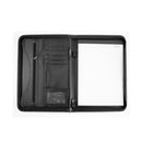 Konferenzmappe A4 mit Reißverschluss – Schwarz – inklusive Taschenrechner – Luxus-Schreibmappe, Aufbewahrungsmappe