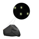 Motorradabdeckung - Wasserabweisend - 266,5x125x105 cm - Schwarz mit Reflexion - Motorradabdeckung wasserdicht außen - Motorradabdeckung wasserdicht