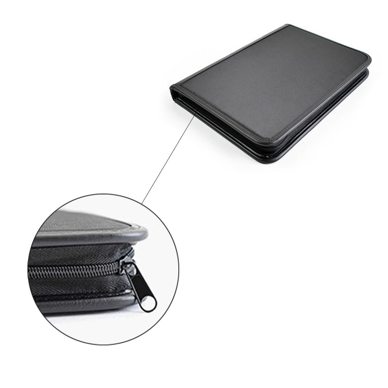 Konferenzmappe A4 mit Reißverschluss – Schwarz – inklusive Taschenrechner – Luxus-Schreibmappe, Aufbewahrungsmappe