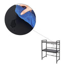 Mikrowellenregal verstellbar – Schwarz – verstellbar von 40 bis 60 cm Breite – Mikrowellenschrank – Mikrowellenhalter – Mikrowellenständer – Regal für Mikrowellen