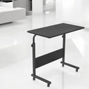 Laptoptisch auf Rollen – Schwarz – Höhenverstellbar – Nachttisch mit Rollen – Frühstückstisch