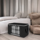 Hochwertige Aufbewahrungstasche für Kleidung - 4 Stück - Schwarz - Organizer für Bettdecke