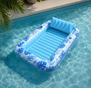 Opblaasbaar Tanning Bed – Opblaasbaar Ligbad voor Zonnen & Relaxen – Waterhangmat met Hoofdkussen en Bekerhouders – Drijvend Luchtbed Zwembad – 177,8 x 116,8 cm