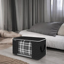 Hochwertige Aufbewahrungstasche für Kleidung - 4 Stück - Schwarz - Organizer für Bettdecke