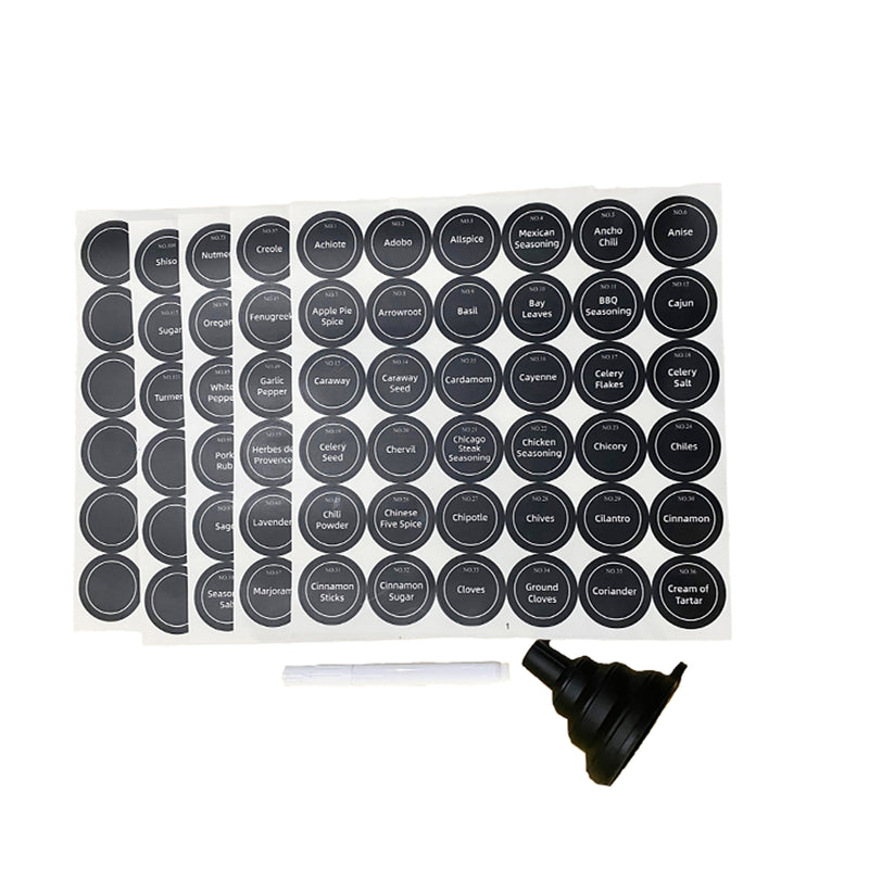 Kruidenrek - Zwart - 24 Potjes met Sticker - Staan Kruidenrek - Kruidenrek Ophangbaar - Kruidenpotjes