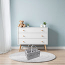 Luiertas Vilt - Grijs - Vilt - 32 x 22 x 19 cm - Luier Organizer - Draagbare Organiser met Handige Vakken - Verzorgingstas