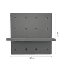 Wandregal selbstklebend – 22 cm x 22 cm – verstellbar – grau – Selbstmontage