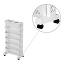 Kinderboekenkast - Wit - Boekenkast op Wielen - Kinderboekenrek - Boekenrek Kinderkamer - Multifunctioneel opbergrek