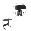 Laptoptisch auf Rollen – Schwarz – 80 cm x 40 cm – Höhenverstellbar – Nachttisch mit Rollen – Frühstückstisch (Kopie)