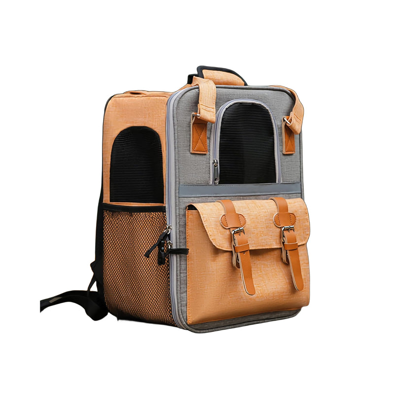 Hunderucksack - Braun - Rucksack für Hunde und Katzen - Reisetasche für Hunde und Katzen - Trendiger und moderner Rucksack für kleine Haustiere - Katzenrucksack