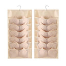 BH-Organizer – 12 Aufbewahrungsfächer – BH-Teiler für Schrank – Unterwäsche-Teiler zum Aufhängen – Beige