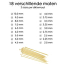 Stricknadel-Set Bambus 36-teilig - 18 verschiedene Größen - 35 cm lang - 2 bis 10 mm dick