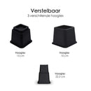 Möbel-Booster-Set – Verstellbare Beine – 8-teilig – Schwarz