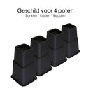 Möbel-Booster-Set – Verstellbare Beine – 8-teilig – Schwarz